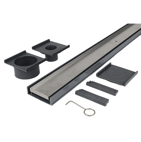 Plastic Strip Drain Kit + SS Tile Insert Grate