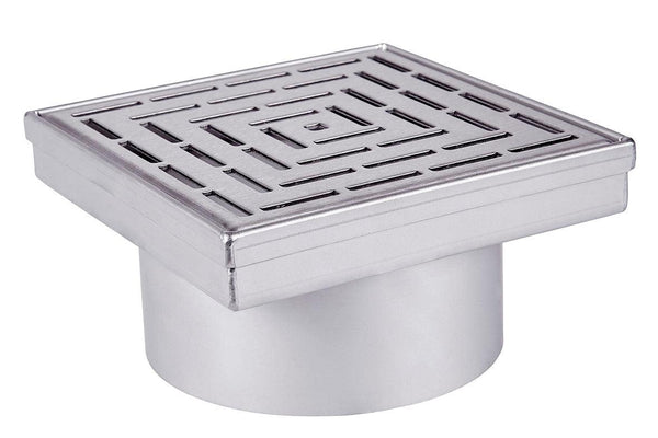 Line Pattern Stainless Steel Square Floor Waste & Drain | Steel Builders